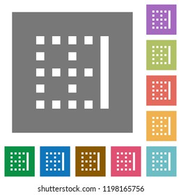 Right border flat icons on simple color square backgrounds