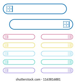 Right border icons in rounded color menu buttons. Left and right side icon variations.