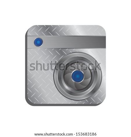 right bottom blue lens silver steel camera user interface icon