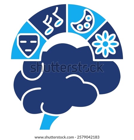 Right brain Icon - Dual Tone Style - Brain Theme