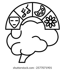 Right brain Icon - Line Style - Brain Theme