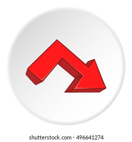Right broken arrow icon. artoon illustration of right broken arrow vector icon for web
