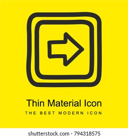 Right button hand drawn outline bright yellow material minimal icon or logo design