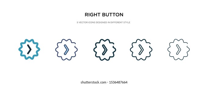 right button icon in different style vector illustration. two colored and black right button vector icons designed in filled, outline, line and stroke style can be used for web, mobile, ui
