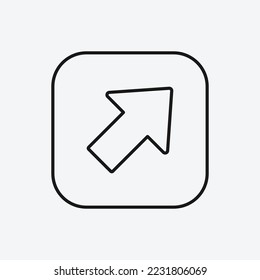 Up right button icon isolated on white background. Multimedia symbol modern, simple, vector, icon for website design, mobile app, ui. Vector Illustration