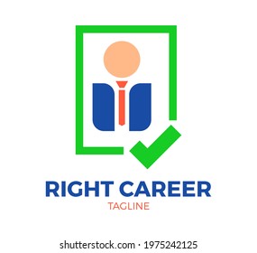 right career vector logo template design
