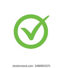 Right check mark green icon. Approved select choose design.