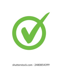 Right check mark green icon. Approved select choose design.