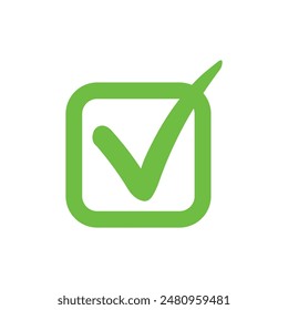 Right check mark green icon. Approved select choose design.