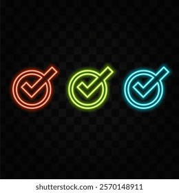 Right check marks. Checkmark red icons, isolated. Simple check marks. Checklist symbols.