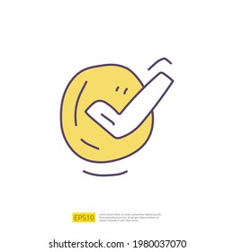 right check tick. checklist mark choice doodle icon sign symbol vector illustration