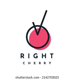 Right cherry logo template design