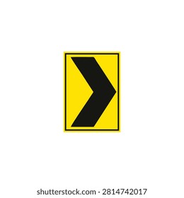 Right Chevron Alignment Sign Isolated – Directional Road Marker Vector on White Background