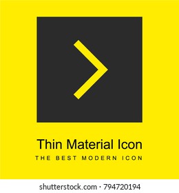 Right chevron bright yellow material minimal icon or logo design
