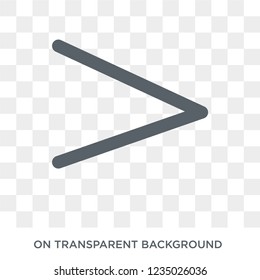 Right chevron icon. Trendy flat vector Right chevron icon on transparent background from Maps and Locations collection. 