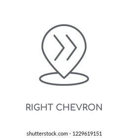Right chevron linear icon. Modern outline Right chevron logo concept on white background from Maps and Locations collection. Suitable for use on web apps, mobile apps and print media.