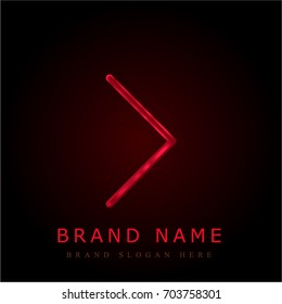 Right chevron red chromium metallic logo