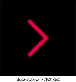 Right chevron red glowing neon ui ux icon. Glowing sign logo vector