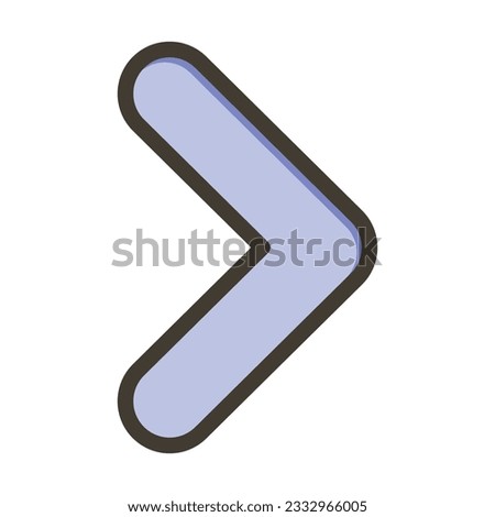 Right Chevron Thick Line Filled Colors For Personal And Commercial Use.

