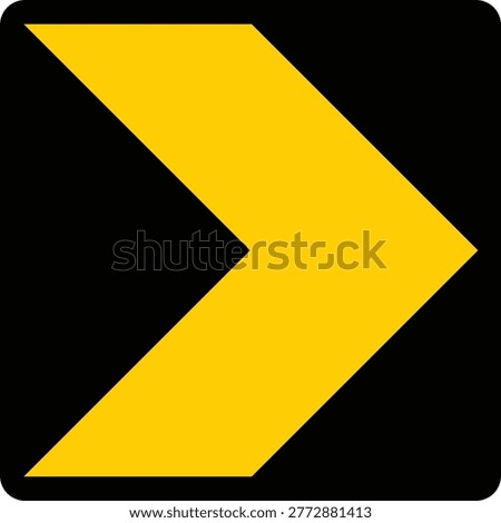 Right Chevron Yellow Black Square Road Sign Portugal Southern Europe Illustration