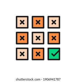 Mit der rechten Wahl markieren Sie auf dem Stimmzettel die Markierung, das Symbol der flachen Linie.