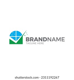 Right choice green window cleaner logo design