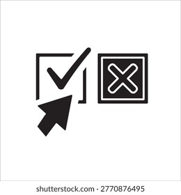 right choice icon. simple solid vector