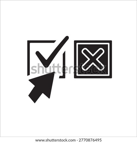 right choice icon. simple solid vector