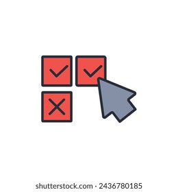 right choice icon. vector.Editable stroke.linear style sign for use web design,logo.Symbol illustration.