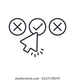icono de elección derecha. Vector. Trazo editable. signo de estilo lineal para uso Diseño web, logotipo. Ilustración de símbolo.