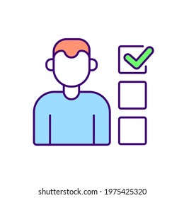 Right choice RBG color icon. Voting, survey. Thin line vector illustration.