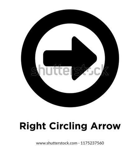 Right Circling Arrow icon vector isolated on white background, logo concept of Right Circling Arrow sign on transparent background, filled black symbol