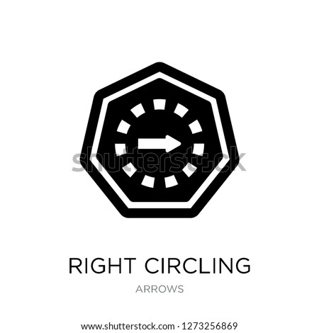 right circling arrow icon vector on white background, right circling arrow trendy filled icons from Arrows collection, right circling arrow simple element illustration