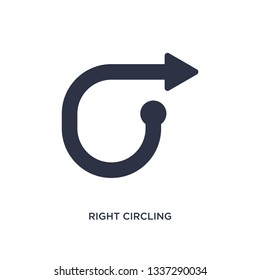 right circling arrow isolated icon. Simple element illustration from arrows concept. right circling arrow editable logo symbol design on white background. Can be use for web and mobile.