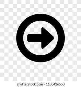 Right Circling Arrow vector icon isolated on transparent background, Right Circling Arrow transparency logo concept