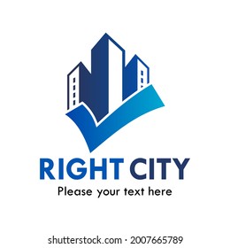 Right city logo template illustration