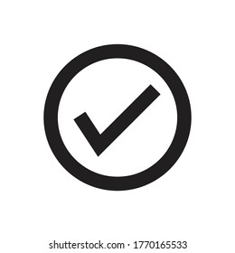 right correct true check tick list black in circle icon vector