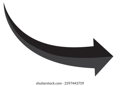 Right curve arrow icon design illustration. Arrow icon. Colored arrow symbols. Arrow isolated. Vector graphic elements. Colorful variety Design. EPS 10