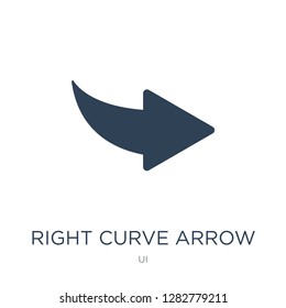 right curve arrow icon vector on white background, right curve arrow trendy filled icons from UI collection, right curve arrow vector illustration