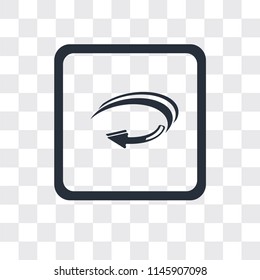 Right Curve Arrow vector icon isolated on transparent background, Right Curve Arrow logo concept