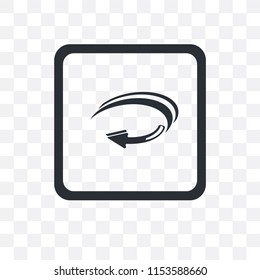 Right Curve Arrow vector icon isolated on transparent background, Right Curve Arrow logo concept