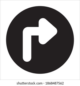 Right Curve Icon Vector Logo Template Illustration