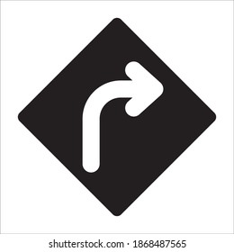 Right Curve Icon Vector Logo Template Illustration