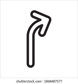 Ilustración de la plantilla de logotipo del vector de iconos de curva derecha