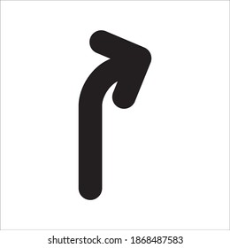 Ilustración de la plantilla de logotipo del vector de iconos de curva derecha
