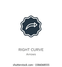 Right curve icon vector. Trendy flat right curve icon from arrows collection isolated on white background. Vector illustration can be used for web and mobile graphic design, logo, eps10