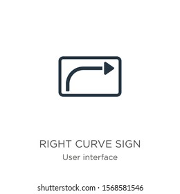 Right curve sign icon vector. Trendy flat right curve sign icon from user interface collection isolated on white background. Vector illustration can be used for web and mobile graphic design, logo, 