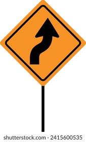 Right Curved Straight Road Signal