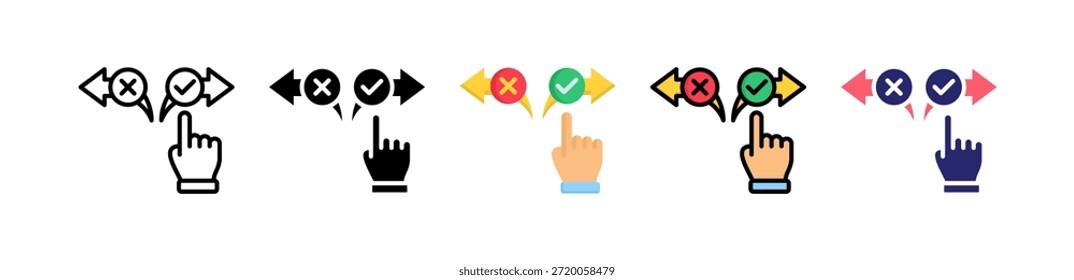 Right Decision Multiple Style Icon Set Collection..