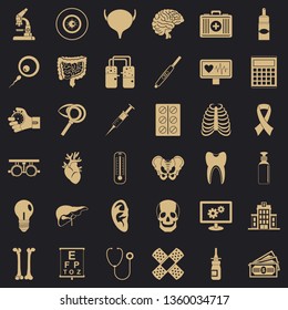 Right diagnostic icons set. Simple style of 36 right diagnostic vector icons for web for any design